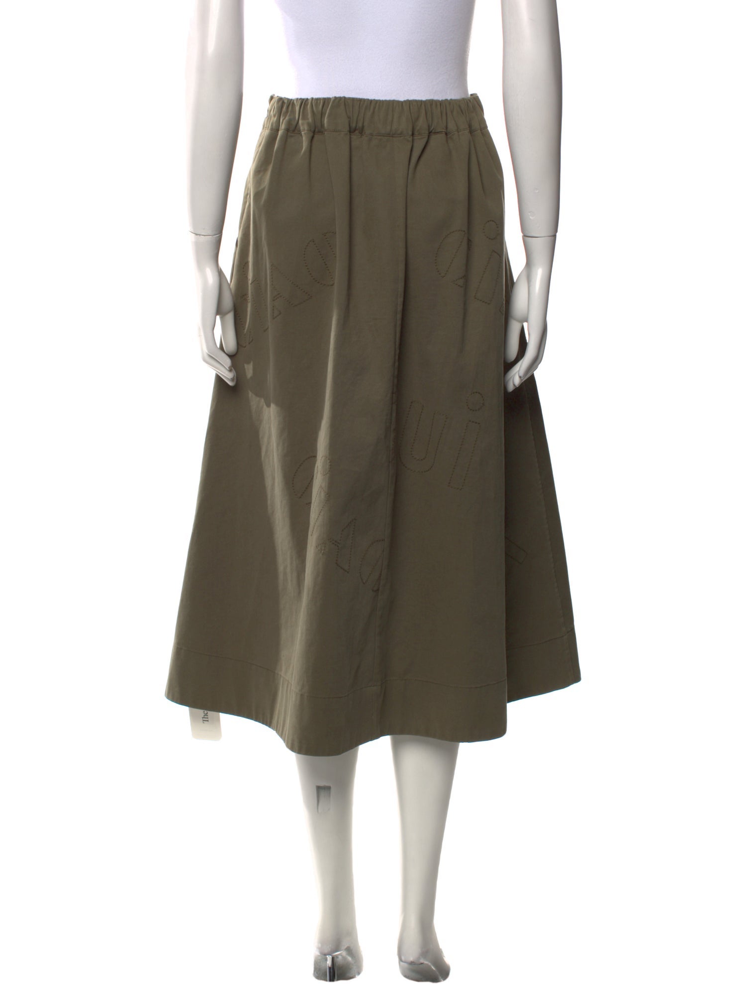 Clare V. Embroidered Accent Midi Length Skirt