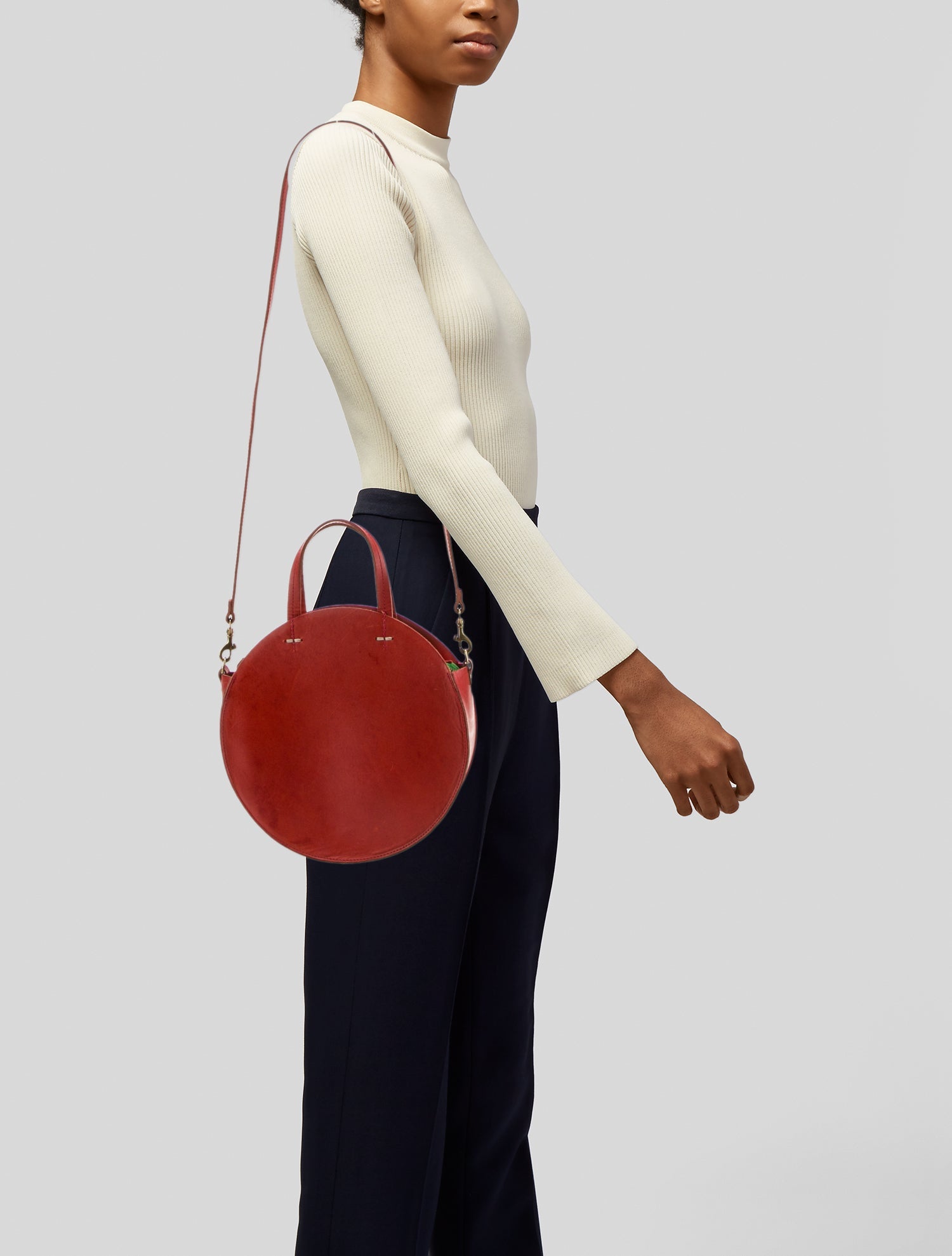 Clare V. Leather Top Handle Bag