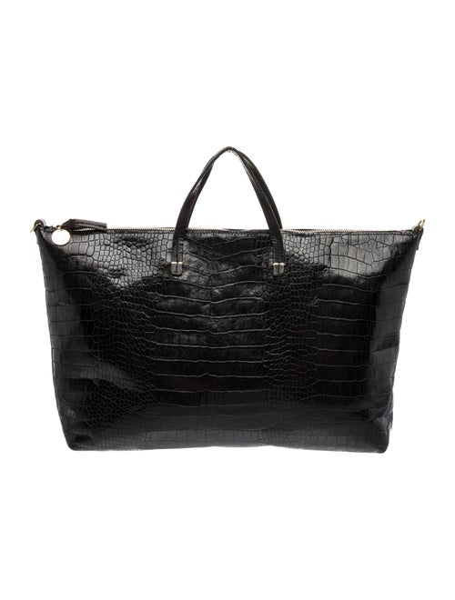 Clare V. Embossed Leather Top Handle Bag