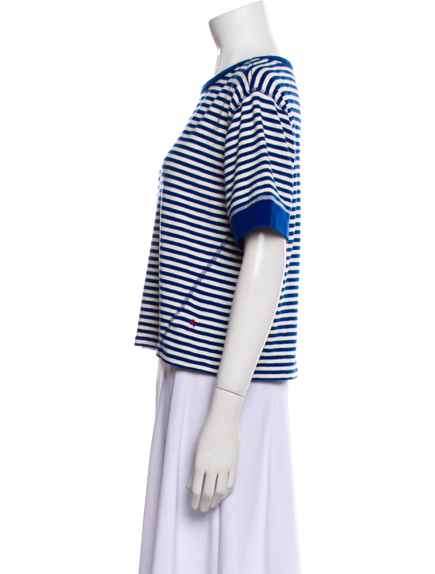 Clare V. Striped Bateau Neckline T-Shirt