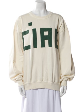 Clare V. Graphic Print Crew Neck Sweater