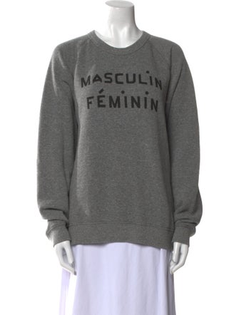 Clare V. Graphic Print Crew Neck Sweater