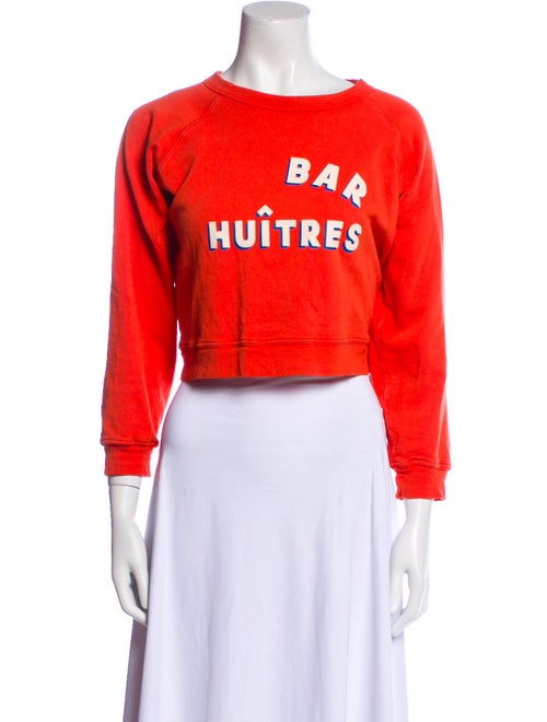 Clare V. Graphic Print Crew Neck Crop Top