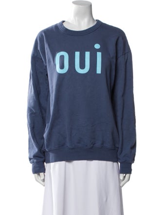 Clare V. Graphic Print Crew Neck Sweatshirt