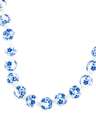 Clare V. Porcelain Beaded Strand Necklace