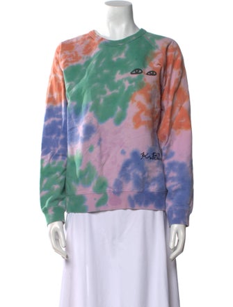 Clare V. Tie-Dye Print Crew Neck Sweatshirt