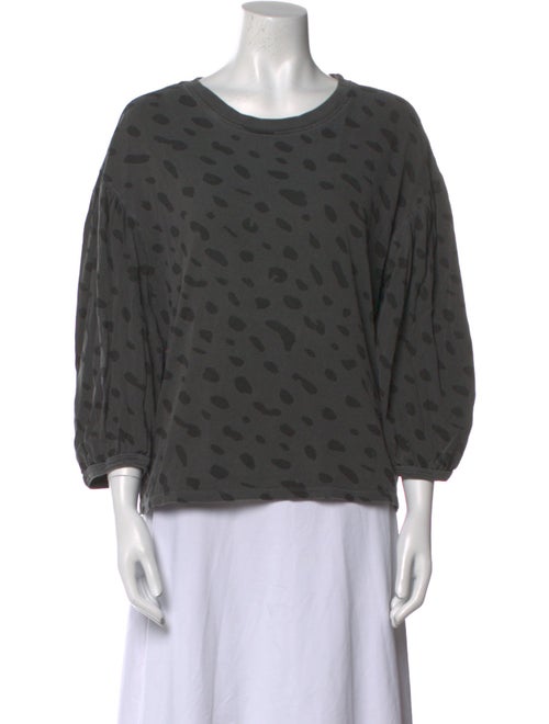 Clare V. Printed Bateau Neckline Sweatshirt