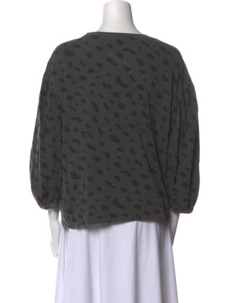 Clare V. Printed Bateau Neckline Sweatshirt