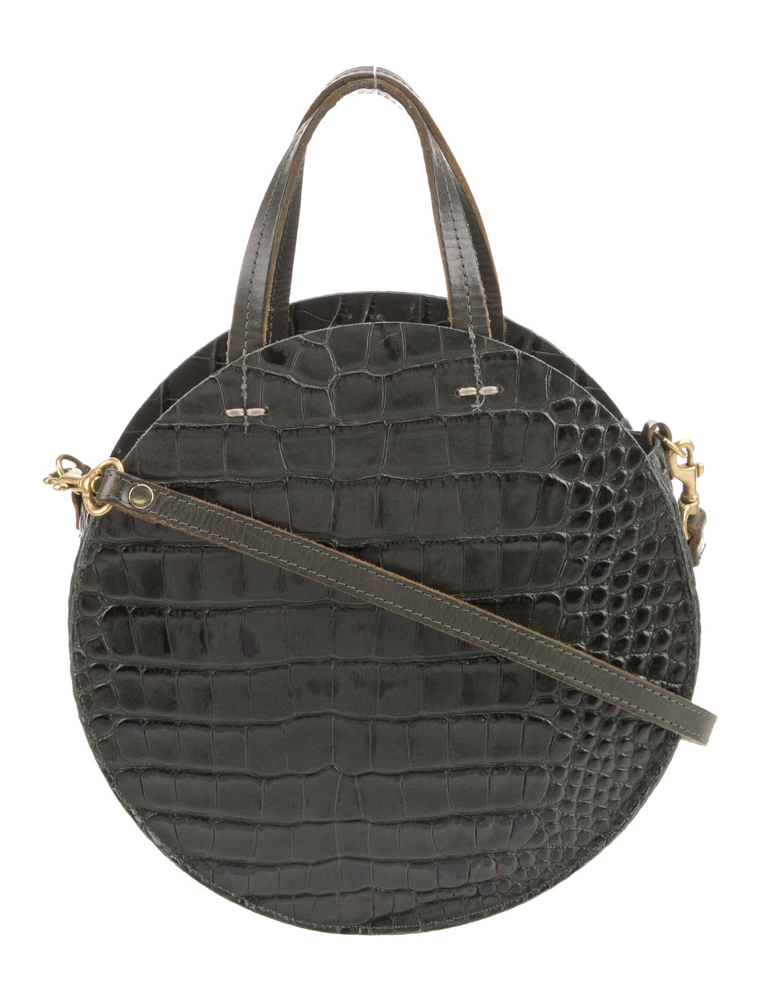 Clare V. Embossed Leather Top Handle Bag