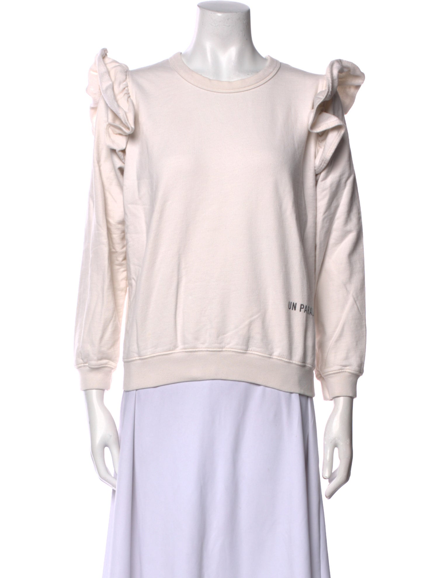 Clare V. Crew Neck Three-Quarter Sleeve Sweatshirt