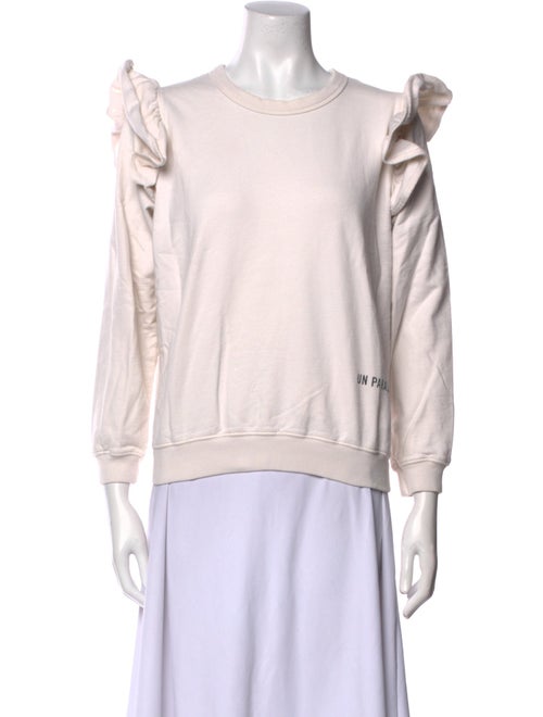 Clare V. Crew Neck Three-Quarter Sleeve Sweatshirt