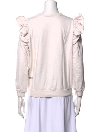 Clare V. Crew Neck Three-Quarter Sleeve Sweatshirt