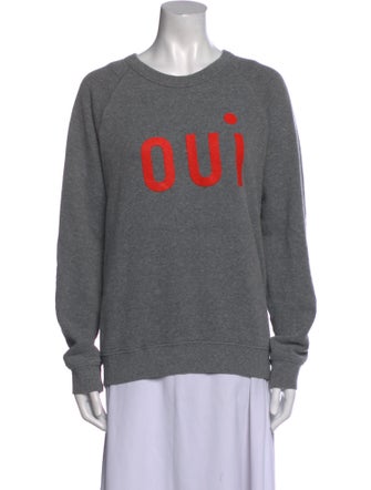 Clare V. Graphic Print Crew Neck Sweatshirt