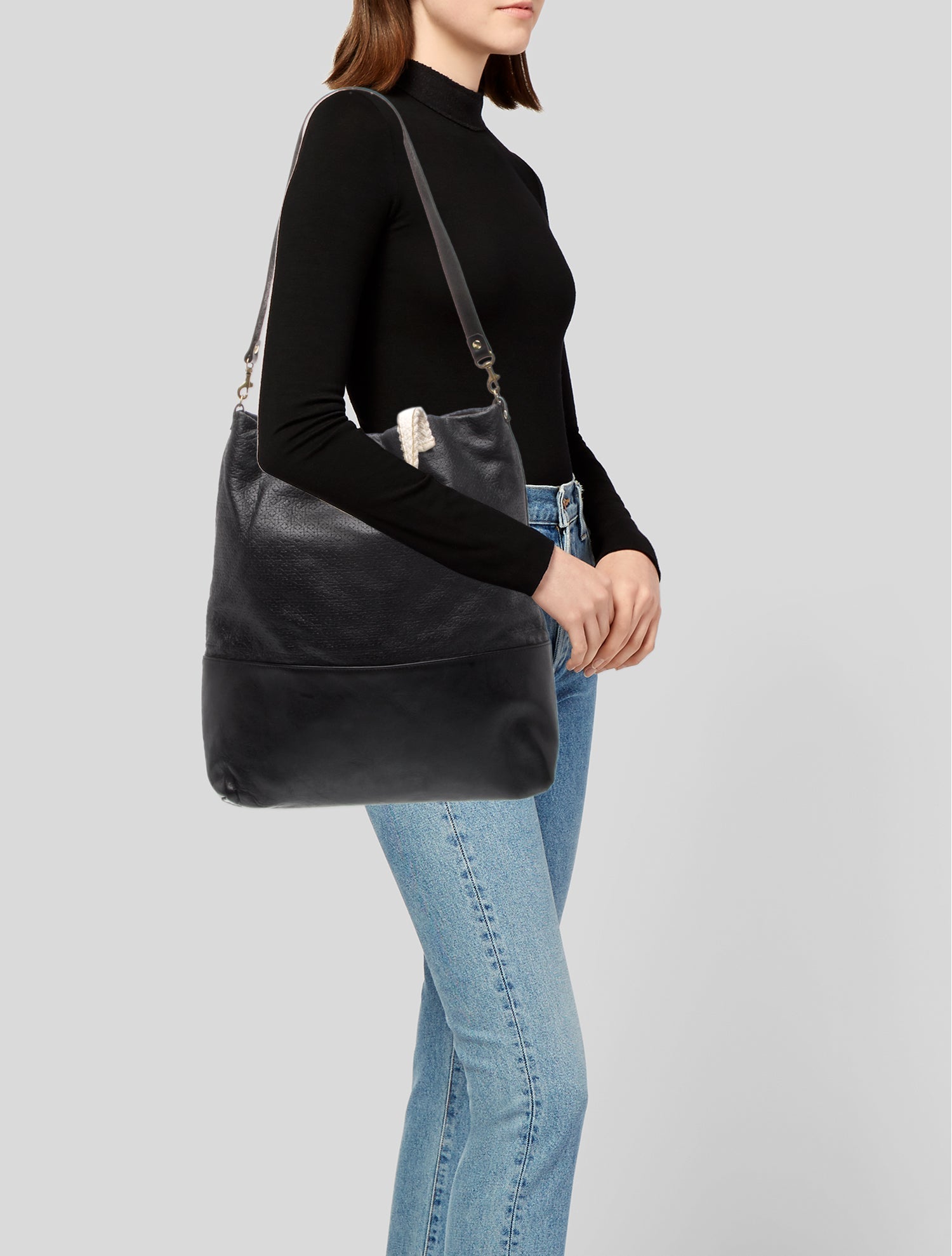 Clare V. Leather Top Handle Bag