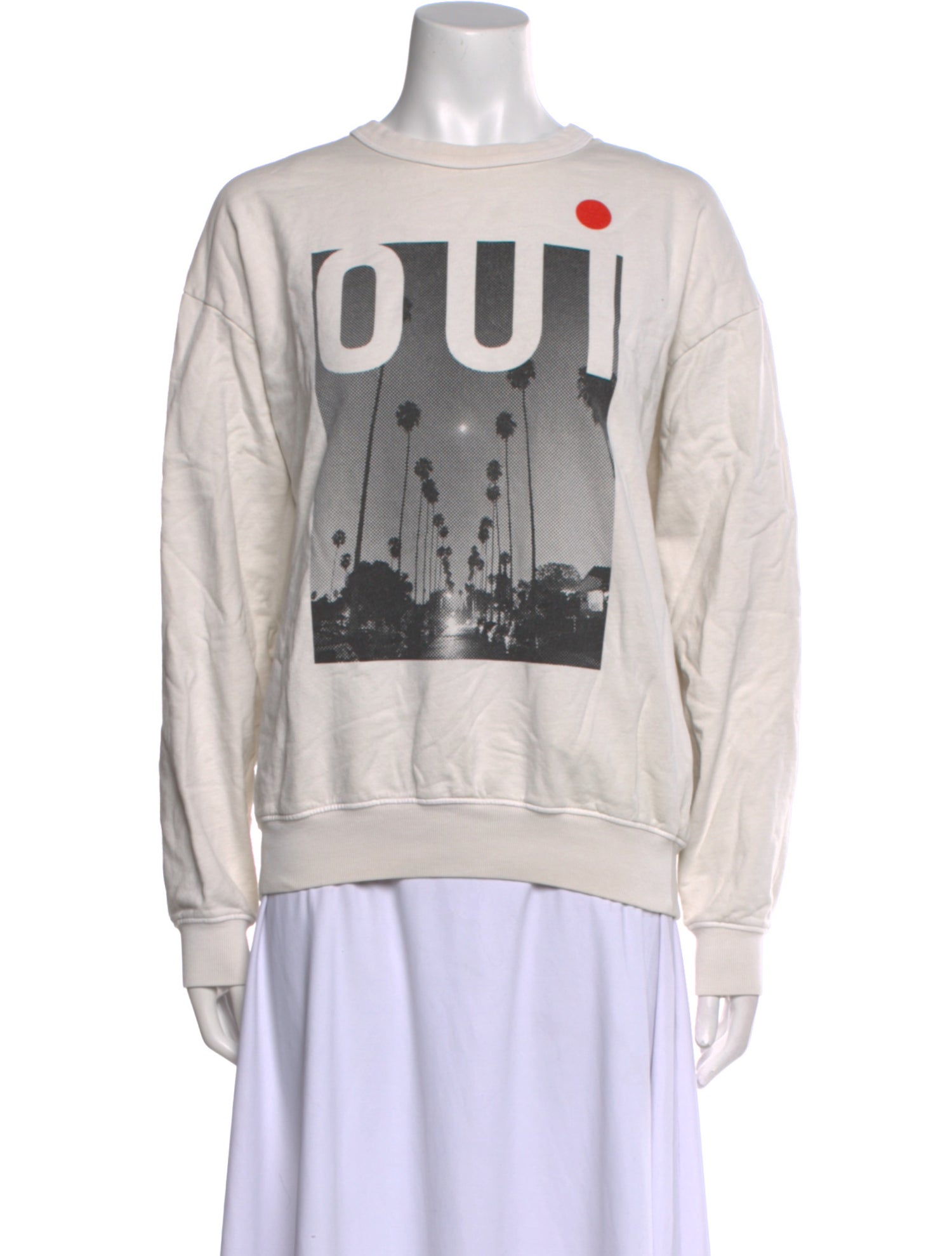 Clare V. Graphic Print Crew Neck Sweatshirt