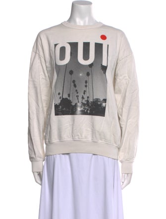 Clare V. Graphic Print Crew Neck Sweatshirt