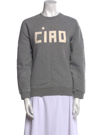 Clare V. Graphic Print Crew Neck Sweater