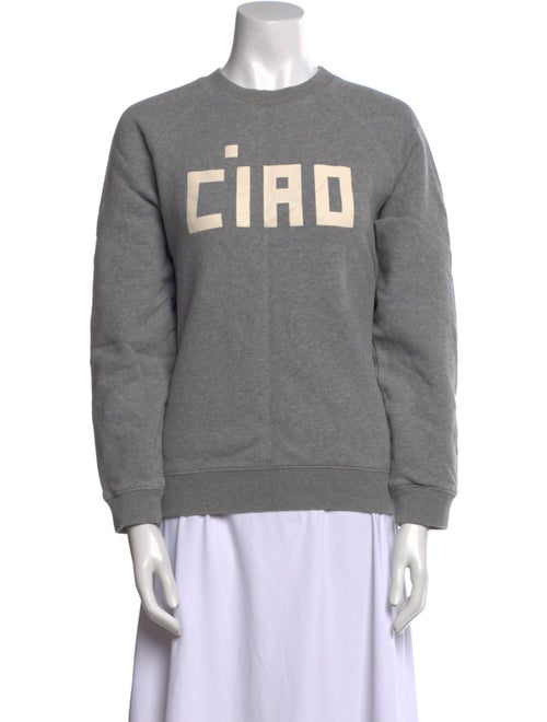 Clare V. Graphic Print Crew Neck Sweater