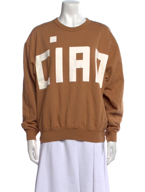 Clare V. Graphic Print Crew Neck Sweatshirt