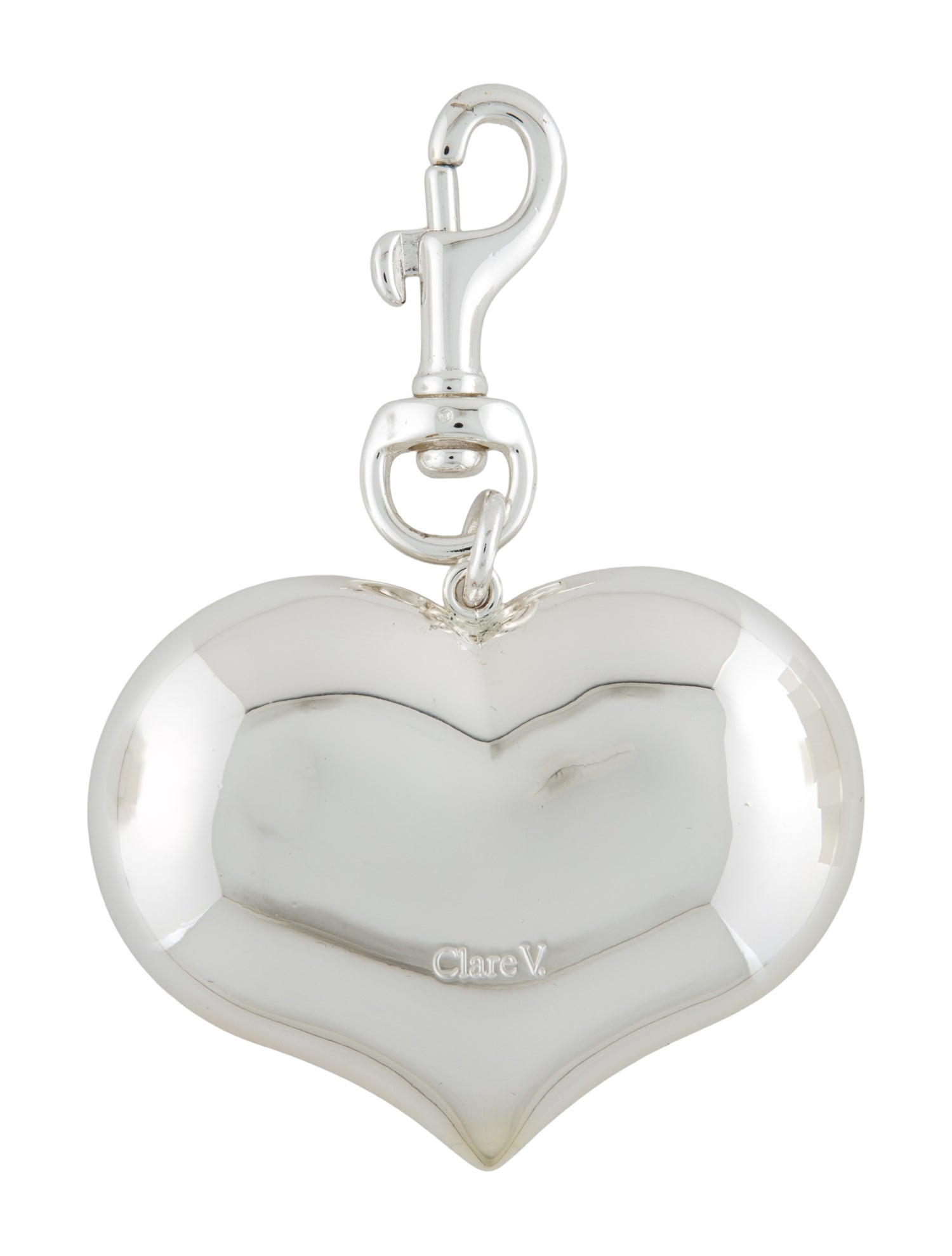 Clare V. Silver Heart Charm Keychain