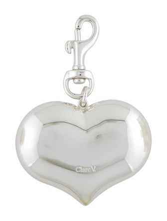 Clare V. Silver Heart Charm Keychain