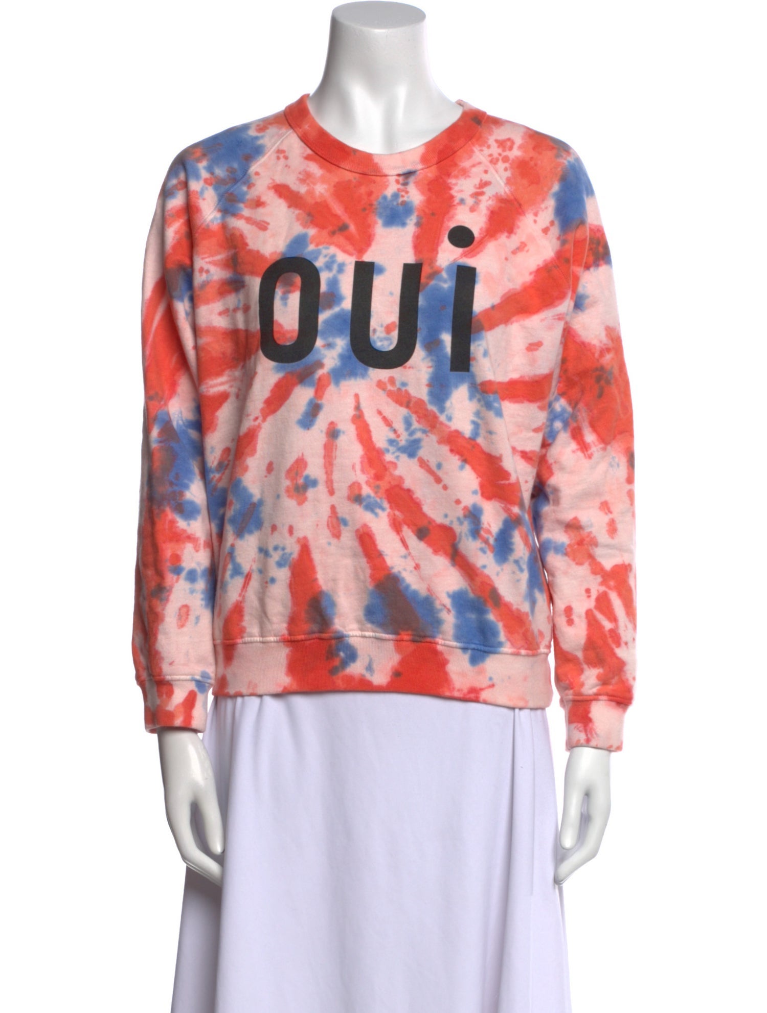 Clare V. Tie-Dye Print Crew Neck Sweatshirt