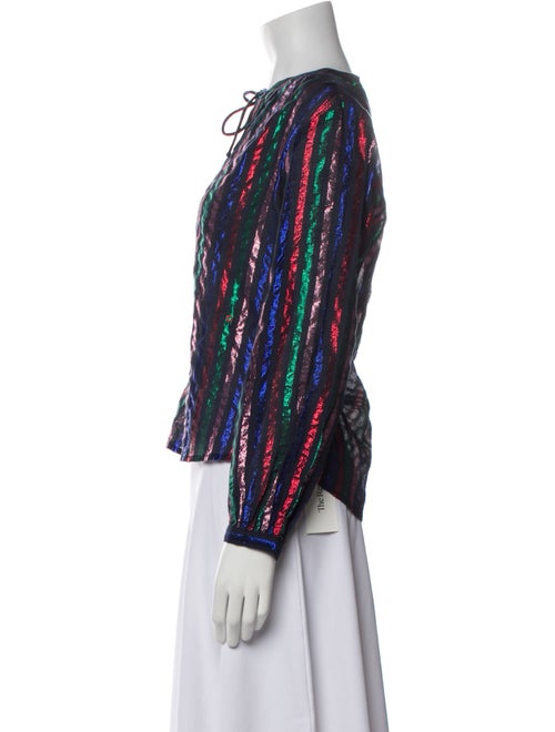 Clare V. Printed Scoop Neck Blouse