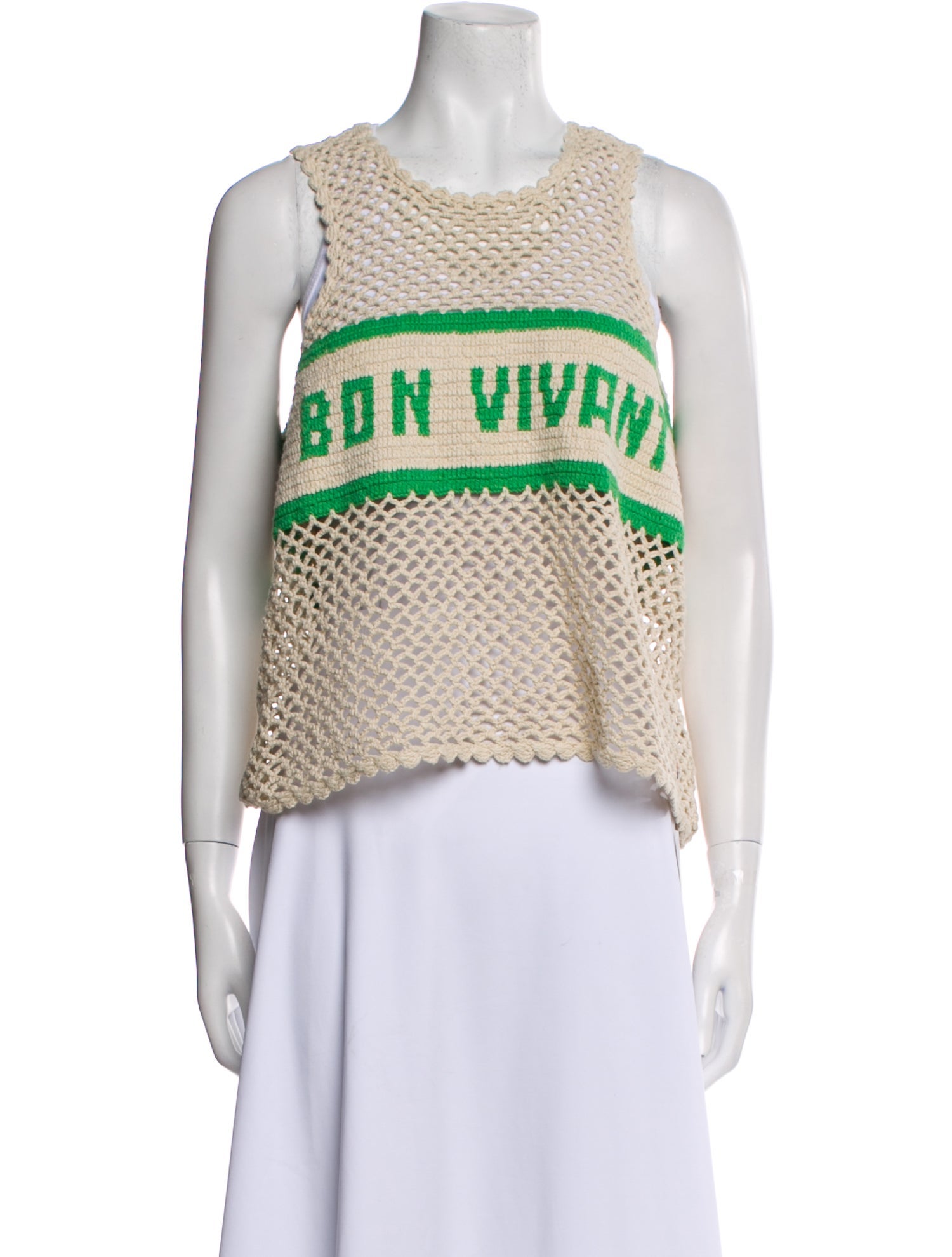 Clare V. Printed Crew Neck Crop Top