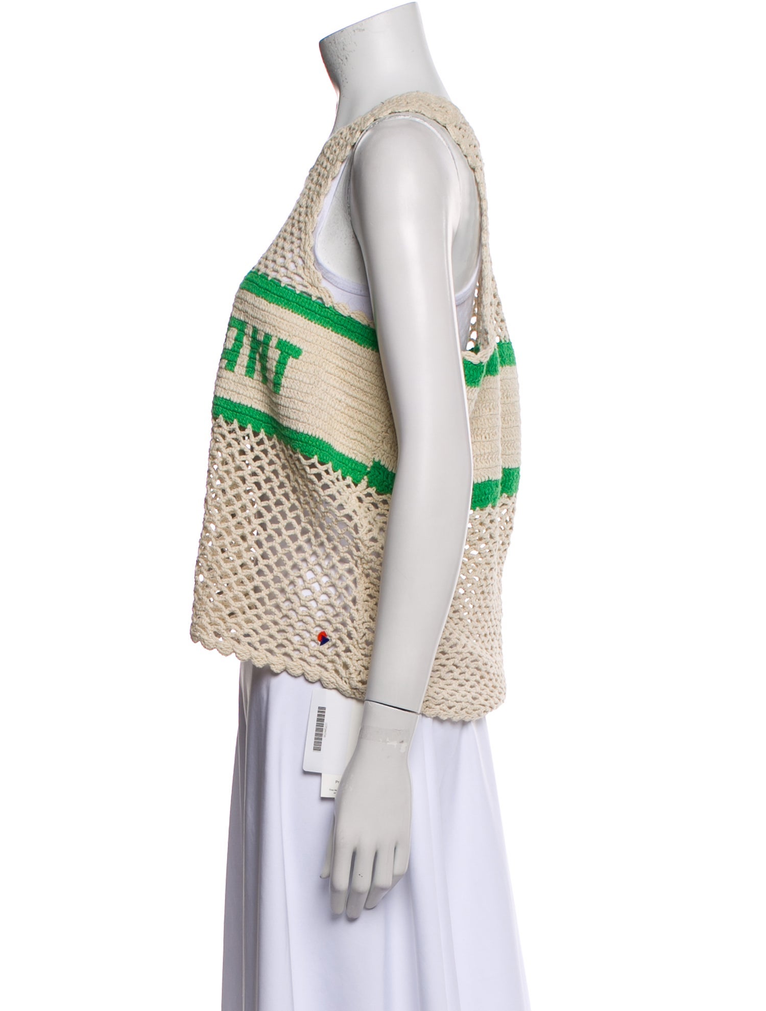 Clare V. Printed Crew Neck Crop Top