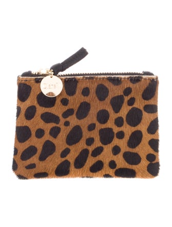 Clare V. Ponyhair Animal Print Wallet