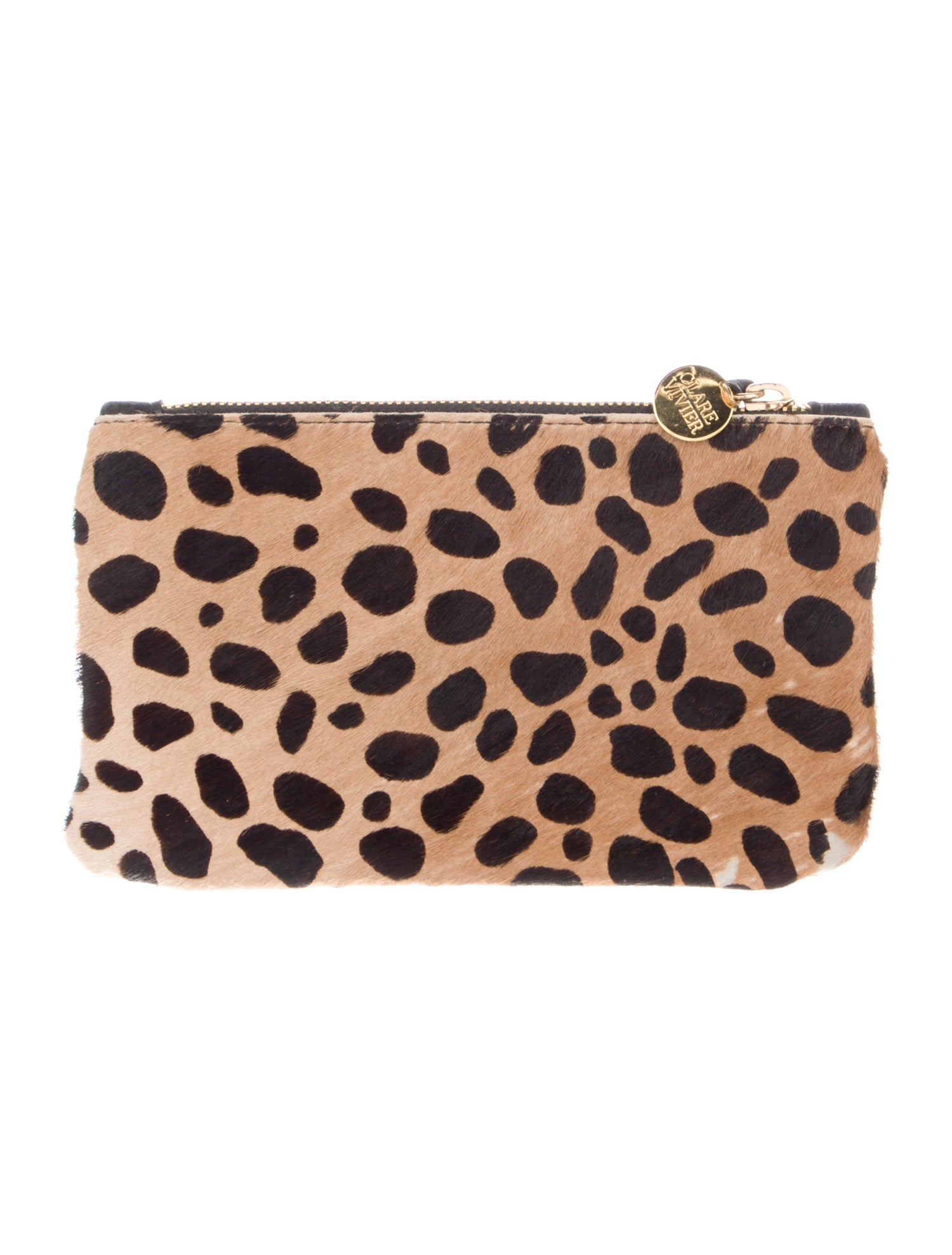 Clare V. Ponyhair Pattern Print Cosmetic Bag
