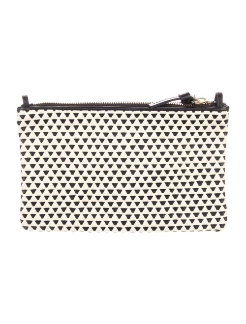 Clare V. Neutral Leather Pattern Print Cosmetic Bag