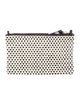 Clare V. Neutral Leather Pattern Print Cosmetic Bag