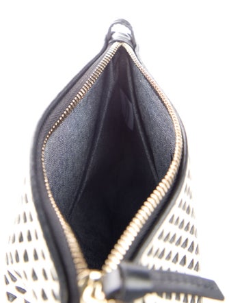 Clare V. Neutral Leather Pattern Print Cosmetic Bag