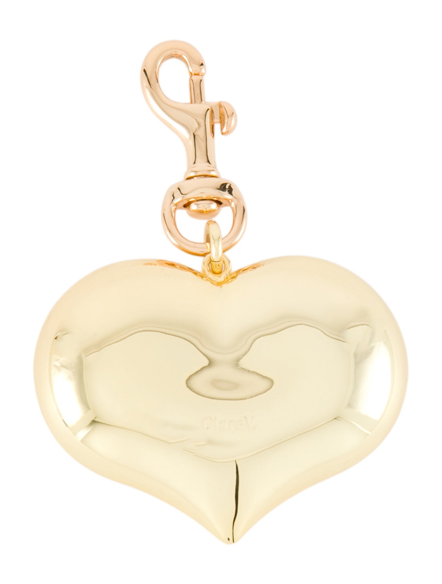 Clare V. 14k Gold Plated Brass Heart Keychain