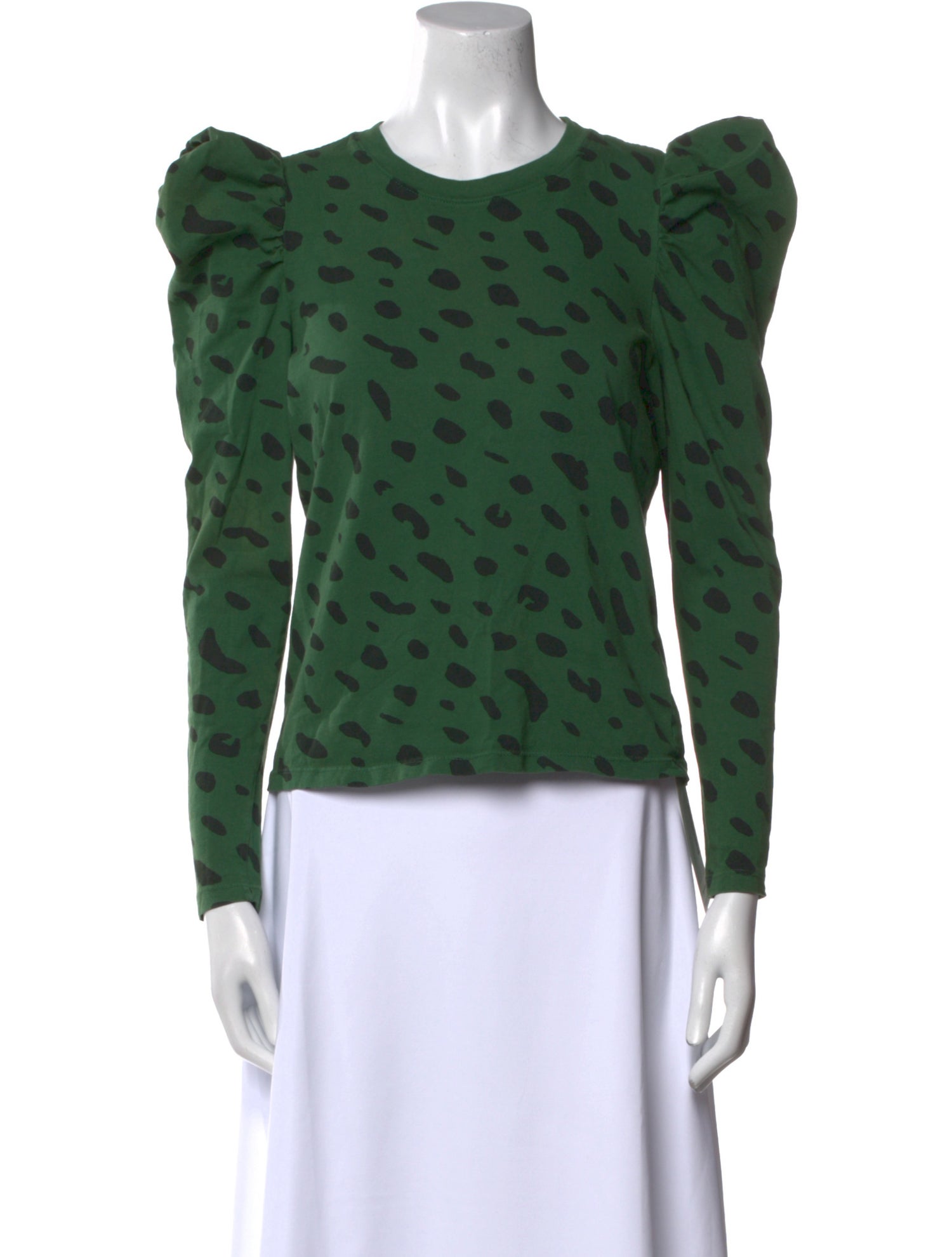 Clare V. Polka Dot Print Crew Neck Top