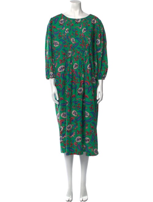 Clare V. Floral Print Midi Length Dress