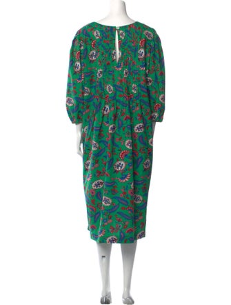 Clare V. Floral Print Midi Length Dress