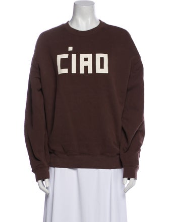 Clare V. Graphic Print Crew Neck Sweatshirt