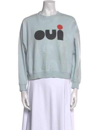 Clare V. Graphic Print Crew Neck Sweatshirt