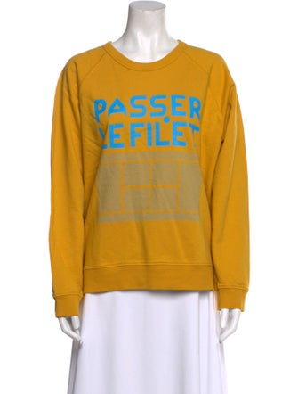 Clare V. Graphic Print Crew Neck Sweatshirt
