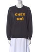 Clare V. Graphic Print Crew Neck Sweatshirt