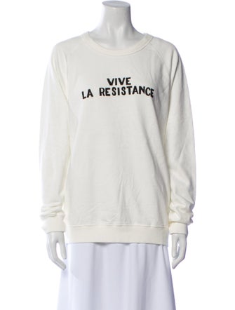 Clare V. Graphic Print Crew Neck Sweatshirt