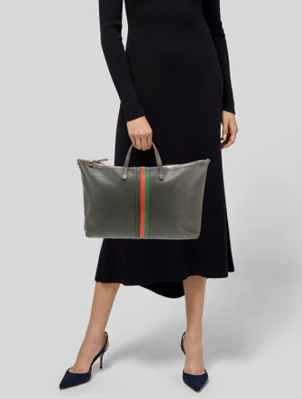 Clare V. Leather Top Handle Bag