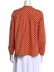 Clare V. Printed Mock Neck Blouse