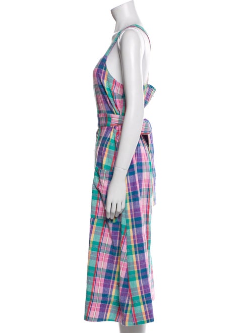 Clare V. Plaid Print Midi Length Dress