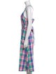 Clare V. Plaid Print Midi Length Dress