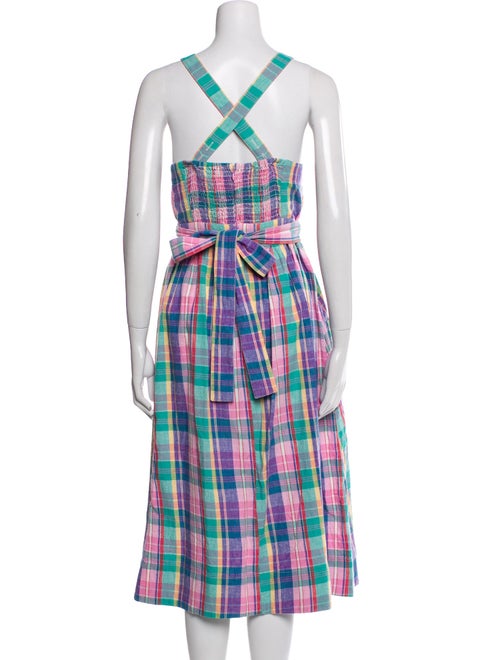 Clare V. Plaid Print Midi Length Dress
