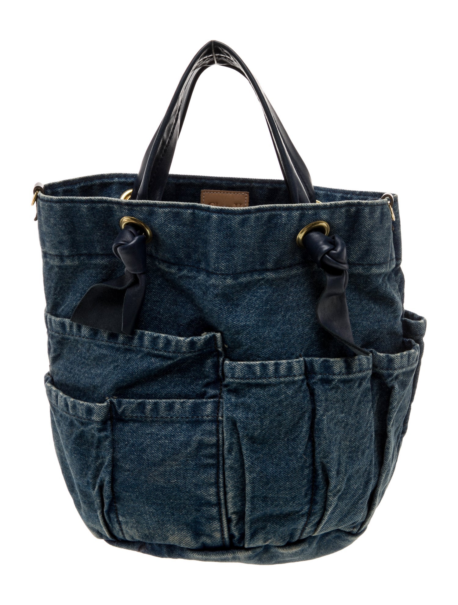 Clare V. Denim Top Handle Bag