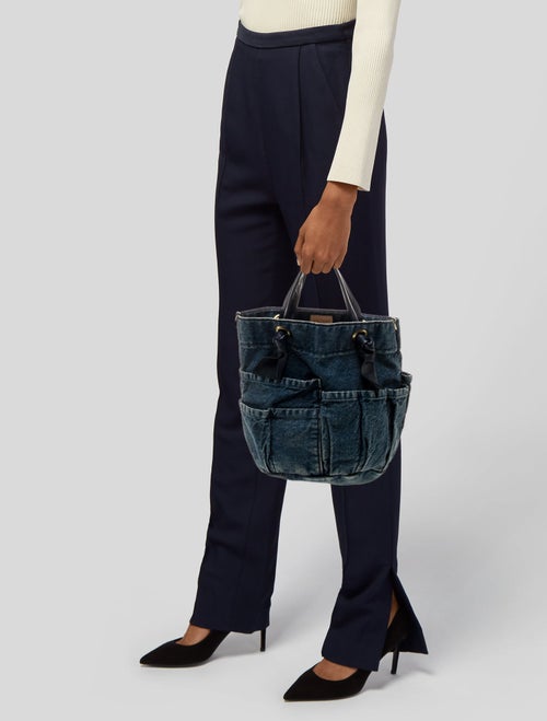 Clare V. Denim Top Handle Bag